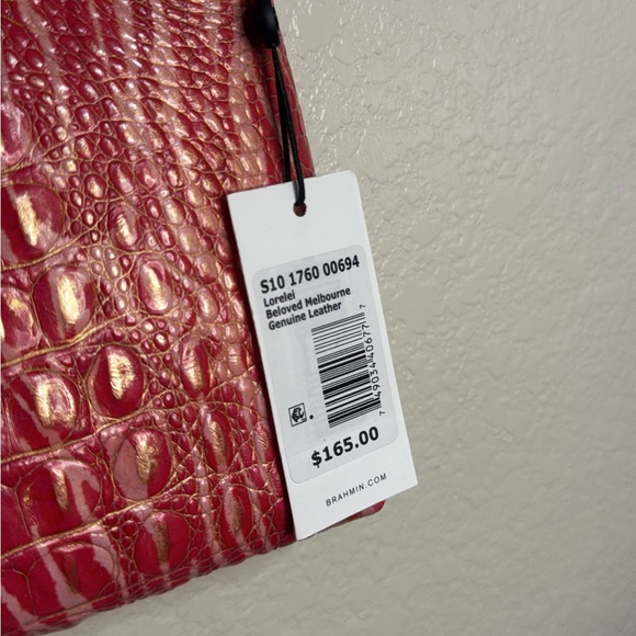 AUTHENTIC Brahmin Coral/Gold Embossed Shoulder Bag - Picture 5 of 5